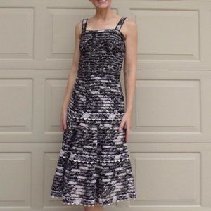 Anthropologie Black and White Midi Dress